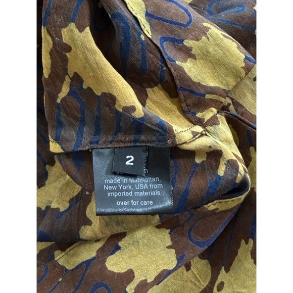 Rachel Comey Women's Neto Top Silk Cotton Blend Earth Tones Short Slv Size 2 / S - Picture 12 of 15